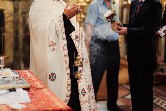 Religious ceremony at orthodox church