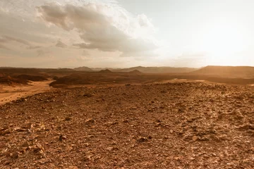 Fotobehang Desert landscape background global warming concept © Kotangens