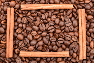 Roasted coffee beans, can be used as a background.