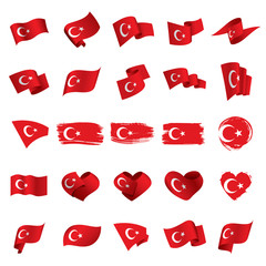 Turkey flag, vector illustration