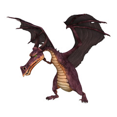 3D Rendering Fantasy Dragon on White