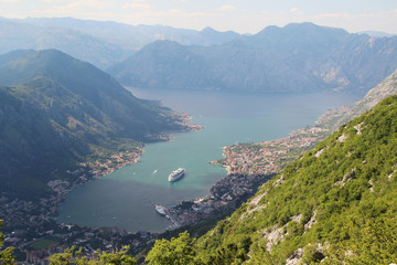 Fototapeta na wymiar View of Kotor Bay, Montenegro 