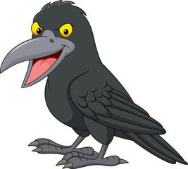Cartoon crow isolated on white background