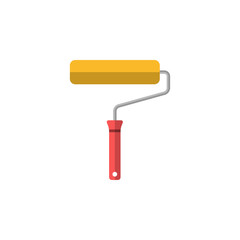 Paint roller flat icon, silhouette, painting works logo