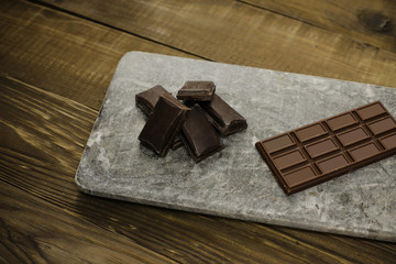 Chocolate on the plate