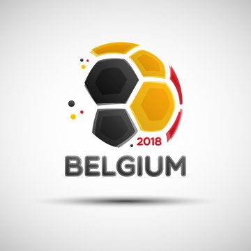 Abstract soccer ball with Belgian national flag colors