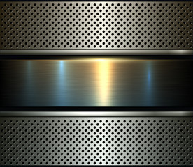 Background metal design over perforated texture