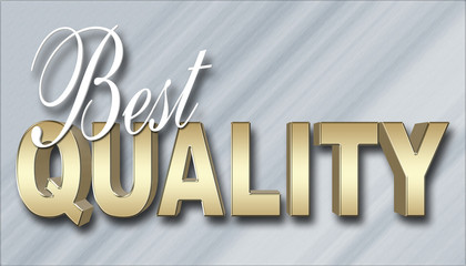 Stock Illustration - Best Quality, White Best, Golden Quality, 3D Illustration, Steel Background.