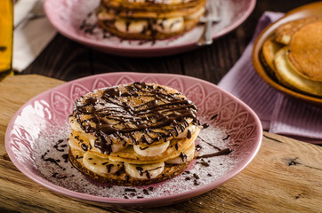 Chocolate banana pancakes