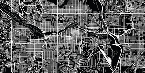 Urban vector city map of Calgary, Canada