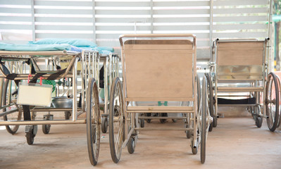 Wheelchair in hospital.