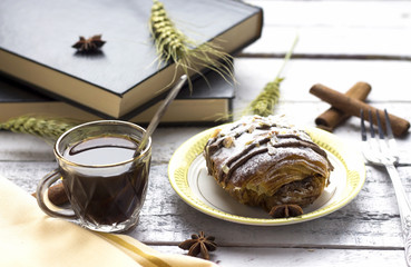 take a arabic coffee with chocolate puff pastry and read a book