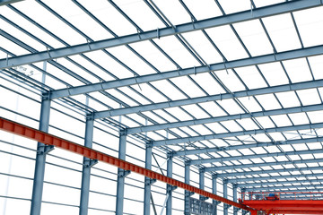 In the construction site, steel structure is under construction