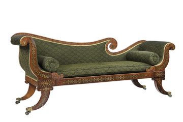 mahogany scroll arm sofa chaise longue