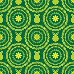 Circle fabric pattern in green