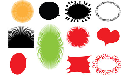 blank speech bubble set