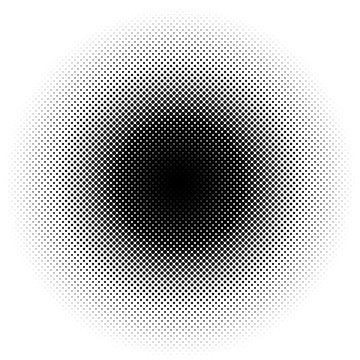 Circle Gradient Halftone Dots Background. Pop Art Template, Texture.