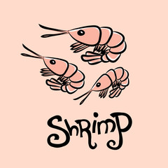 Cartoon graphic shrimps