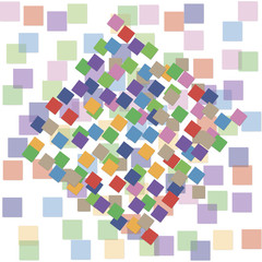 Background in the form of a mosaic of multi-colored squares.