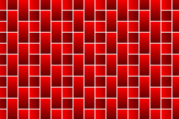 Red bricks - vector pattern, Brick wall - red background,