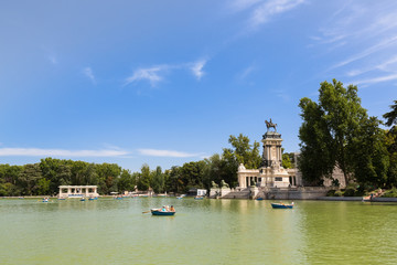 Fototapeta na wymiar Monument to Alfonso XII in Buen Retiro park in Madrid