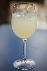 Limonade in glass with ice 