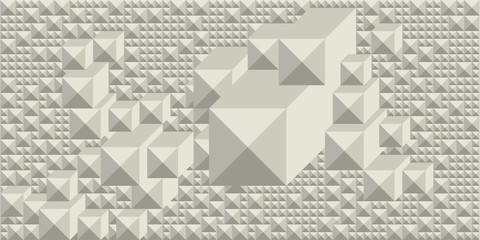 graphic rectangular gray background in the form of a geometric mosaic of identical squares
