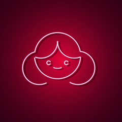 Girl neon sign. Neon sign, bright signboard, light banner. Vector icon