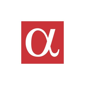 letter alpha greek symbol logo vector