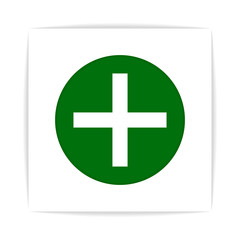Fototapeta premium Cross green hospital medical vector sign plus