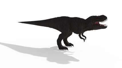 Tyrannosaurus rex on white background, 3d rendering © racksuz