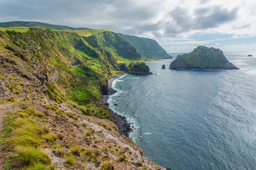 Fototapeta na wymiar Northern Coast on the island of Flores in the Azores, Portugal