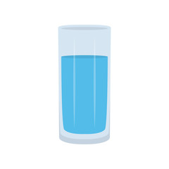 glass of water flat design isolated on white background