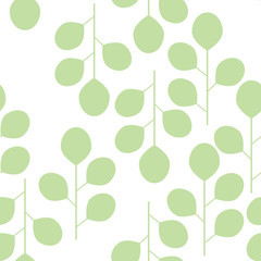 Seamless pattern of abstract leaves on a white background. Vector illustration