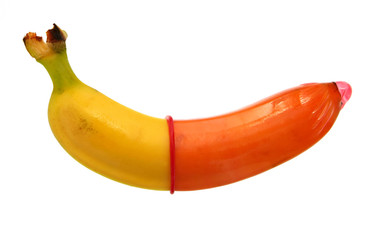 Kondom auf Banane