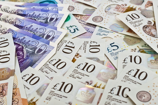 British pounds banknotes 