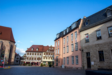  historic half-timbered houses in schmalkalden thuringia
