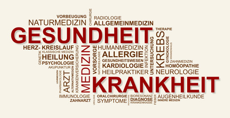 Wortwolke zu Gesundheit und Krankheit