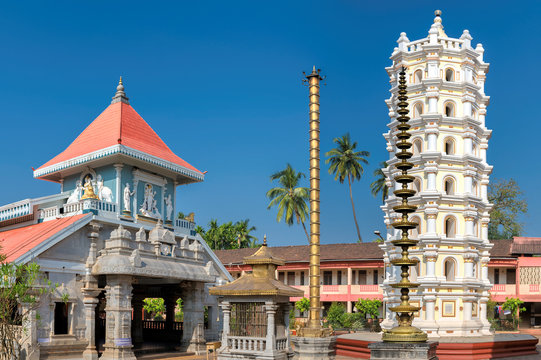 Shri Mahalsa Indian Temple in Ponda, GOA, India. 