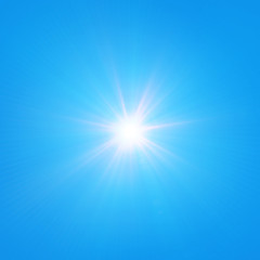 Obraz premium Bright sun in blue sky