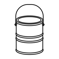 paint bucket icon in black contour vector illustration
