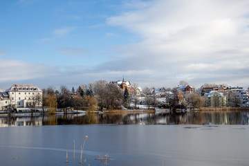 Bad Salzungen Burgsee und Fachwerkhäuser, Thüringen