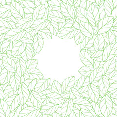 Fototapeta premium Round frame made of linear leaves