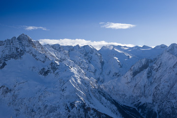 Fototapeta premium Panoramic mountain view, Passo Tonale, Italy