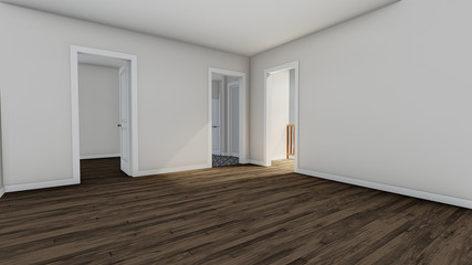 3D Illustration of a Cabin Style House