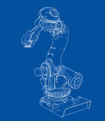 Industrial robot manipulator. Vector image