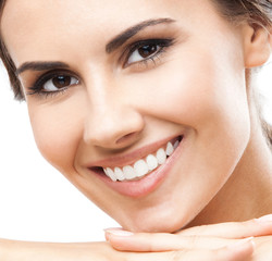 Obraz premium Portrait of beautiful woman, on white