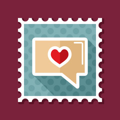 Text bubble with heart stamp. Happy Valentines Day