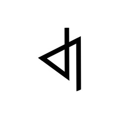 art of letter dj logo vector