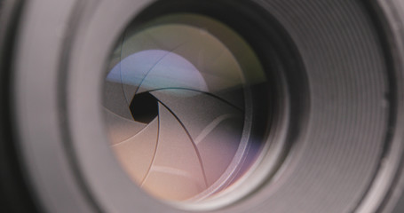Professional Camera Lens zooming in and out